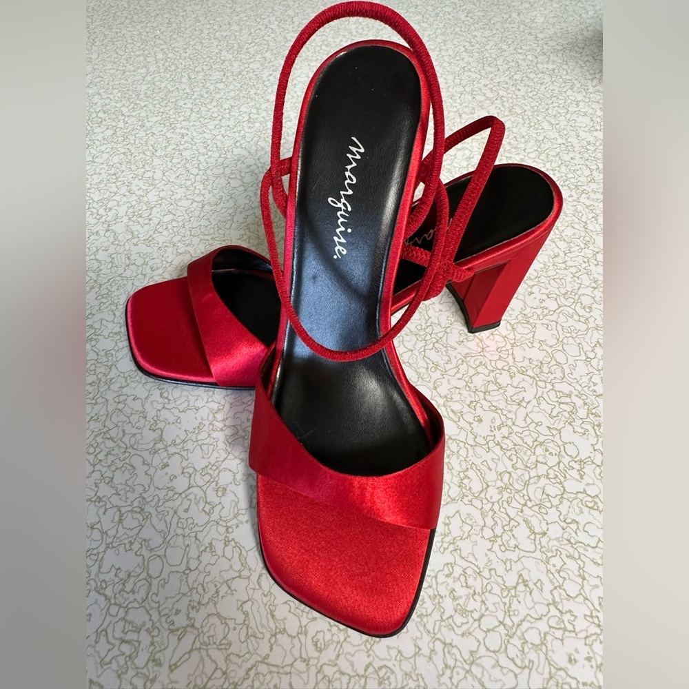 Red Satin Women's Sandals